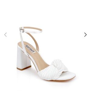 Daphne Open Toe Block Heel - white - 7.5